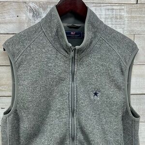 Vinyard Vines Dallas Cowboys Vest Jacket Mens Medium Shep Ian‎ Gray Zip Pockets